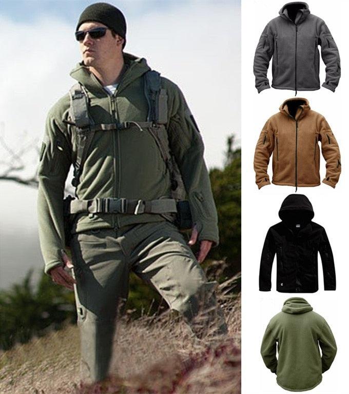 Stevvex tactical jacket olive green lightweight hooded sport jacket with multiple pockets on Tampa Home & Garden Store
