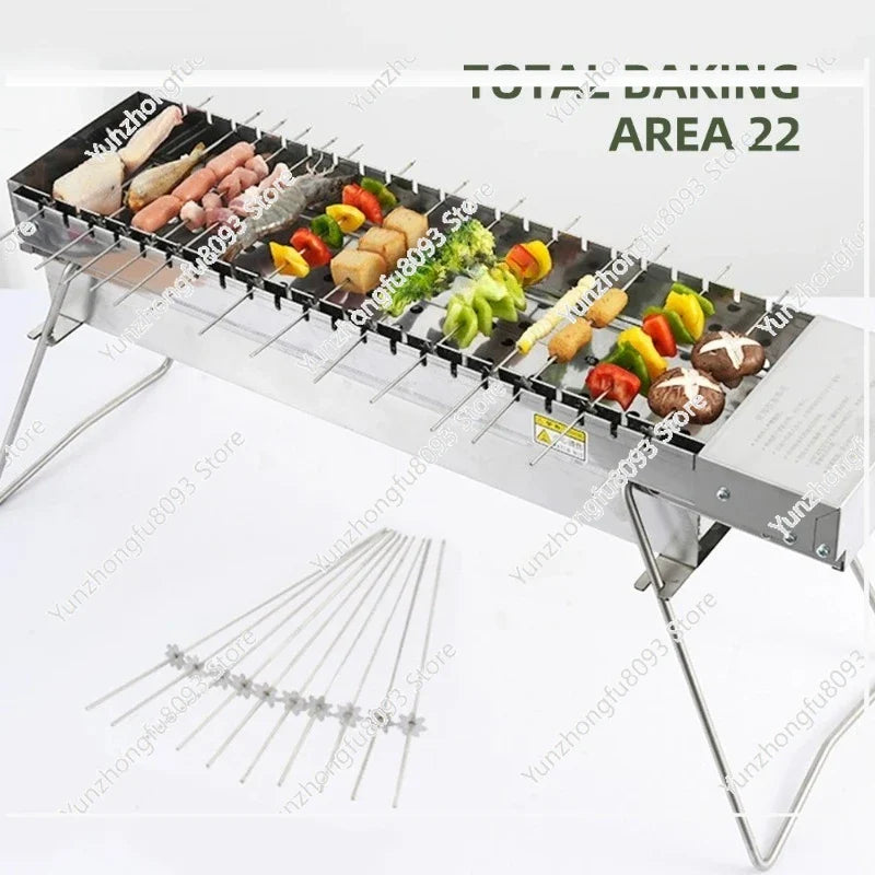 Camping grill rack with automatic flipping and folding, stainless steel, FLIPSTYLEZLLC on Tampa Home & Garden Store