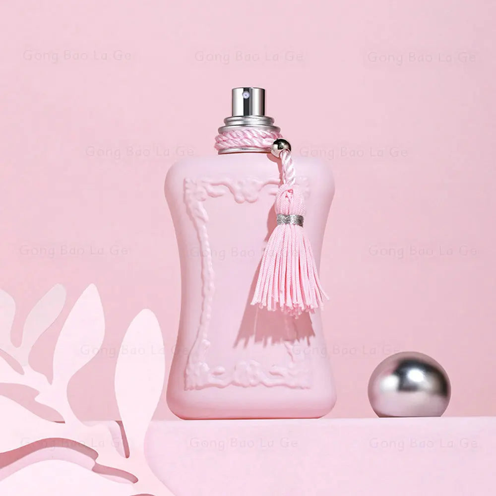 Perfume bottle 75ml pink women's fragrance with tassel Silcy Skin on Tampa Home & Garden Store