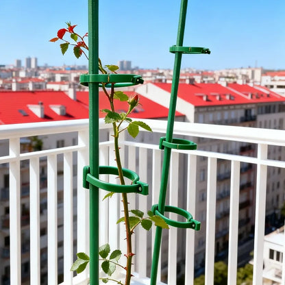 Green Adjustable Plant Support Rods and Clips