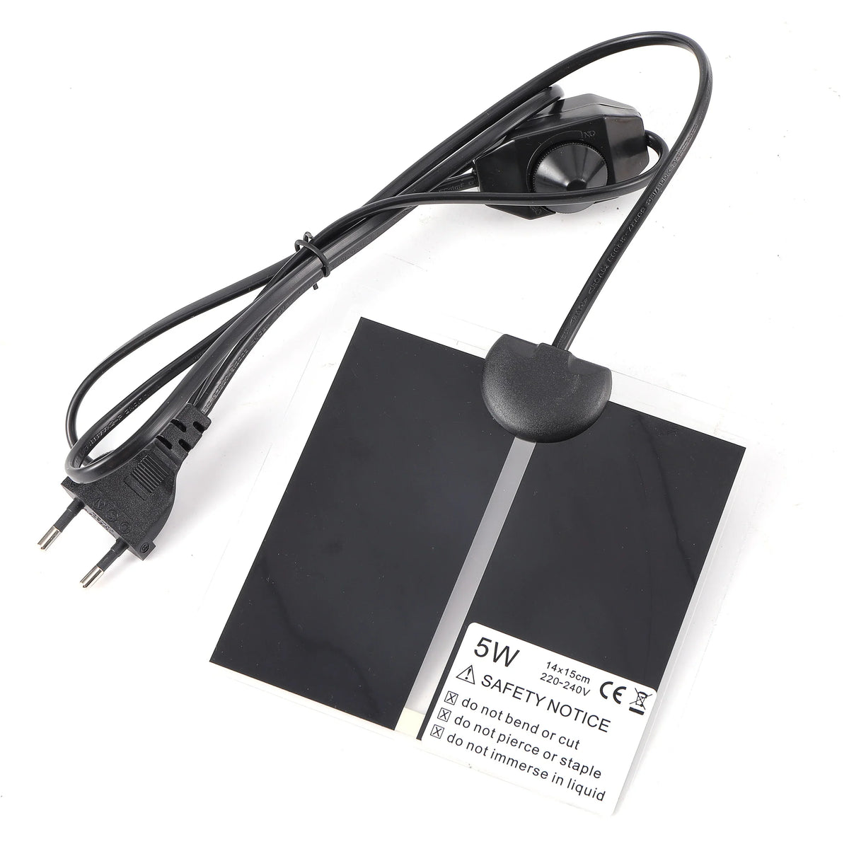 Black 5W waterproof plant heating pad with adjustable controller, reptile mat for seedlings on Tampa Home & Garden Store