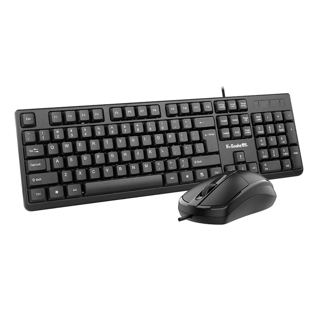 FLIPSTYLEZLLC wired USB keyboard and mouse set in black, full-size with numeric keypad on Tampa Home & Garden Store
