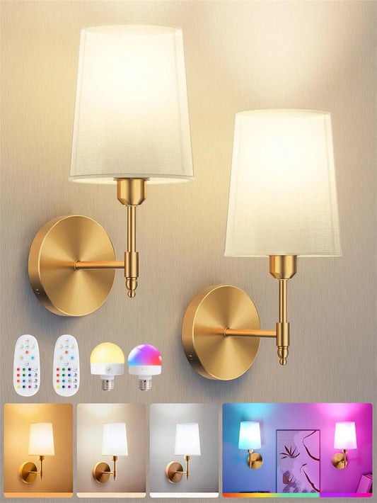 Wireless Wall Lamp – Rechargeable RGB Battery Light with Remote for Bedroom Decor - Tampa Home & Garden Store