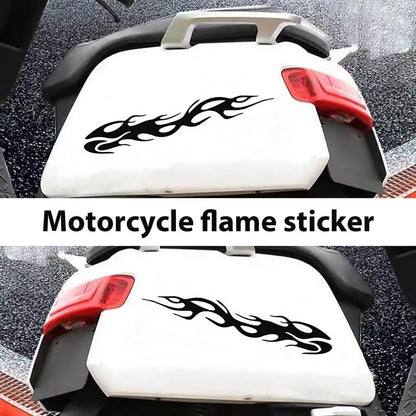 Motorcycle reflective flame stickers waterproof black flame on white pannier by BikerZoneZ on Tampa Home & Garden Store