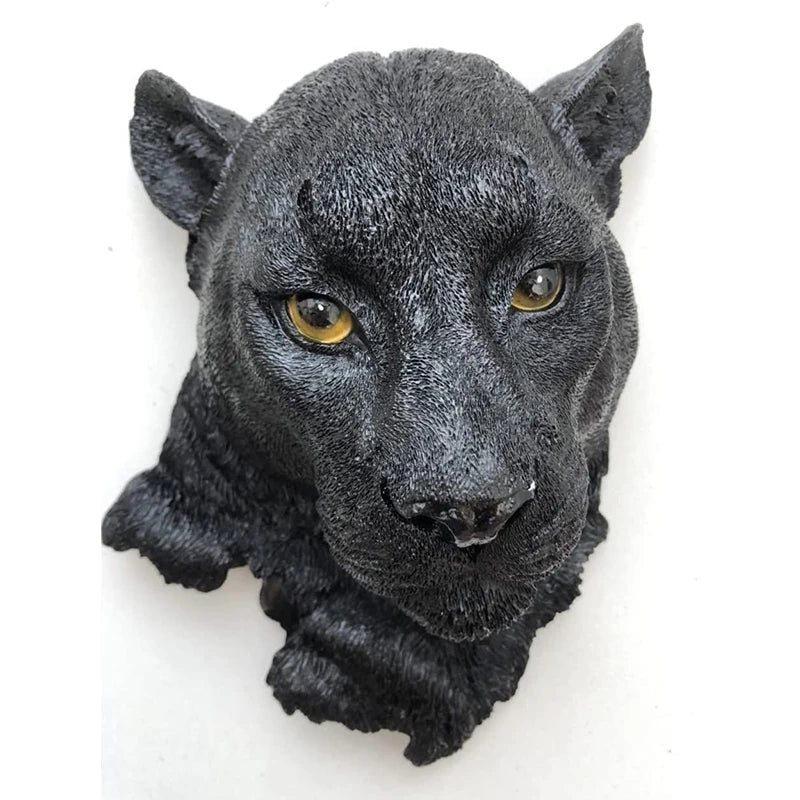 Perfecsy black dog head wall sculpture with textured fur and amber eyes on Tampa Home & Garden Store