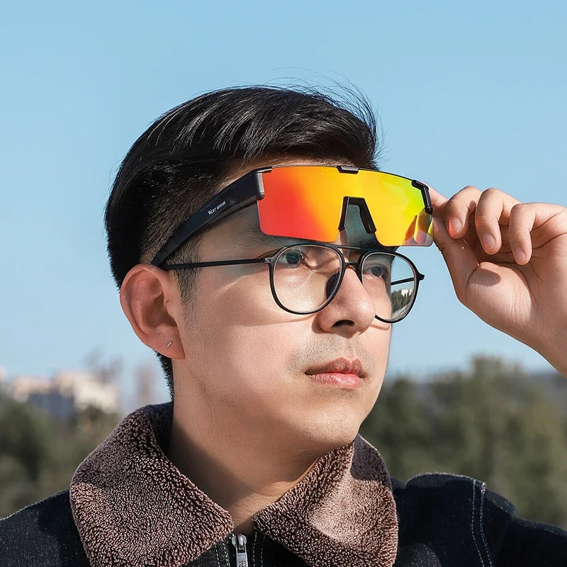 WEST BIKING cycling sunglasses with photochromic UV400 lenses black frame orange BikerZoneZ on Tampa Home & Garden Store