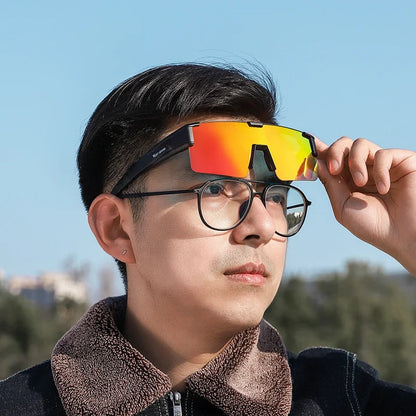 WEST BIKING cycling sunglasses with photochromic UV400 lenses black frame orange BikerZoneZ on Tampa Home & Garden Store