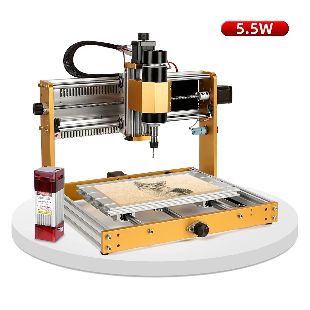 3018Pro Max CNC Router by UpTrend Deals with 500W all-aluminum frame and gold gantry on Tampa Home & Garden Store