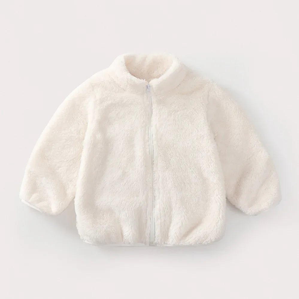 Kids Winter Coat Fleece Jacket white plush fleece full-zip with stand collar UpTrend Deals on Tampa Home & Garden Store