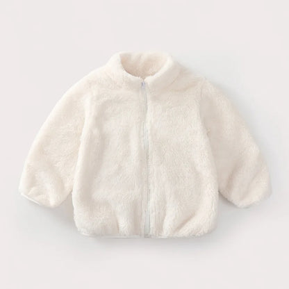 Kids Winter Coat Fleece Jacket white plush fleece full-zip with stand collar UpTrend Deals on Tampa Home & Garden Store