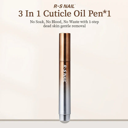 RSNAIL 3-in-1 Cuticle Oil Pen gradient copper to silver with R.S NAIL branding on Tampa Home & Garden Store