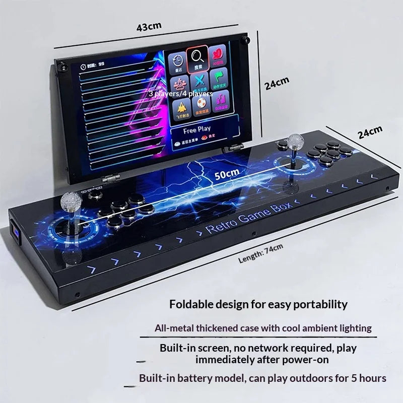 Joystick game console with dual joysticks, foldable screen, blue graphics by FLIPSTYLEZLLC on Tampa Home & Garden Store