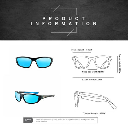 Polarized sunglasses outdoor sports UV400 by BikerZoneZ, blue mirrored lenses, 2 styles on Tampa Home & Garden Store