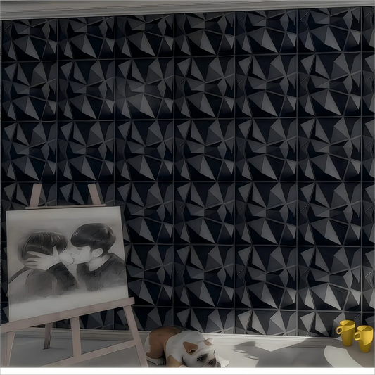 Perfecsy 12-pack 50x50cm 3D PVC wall panels with pattern; easel, photo, sleeping dog, mugs on Tampa Home & Garden Store