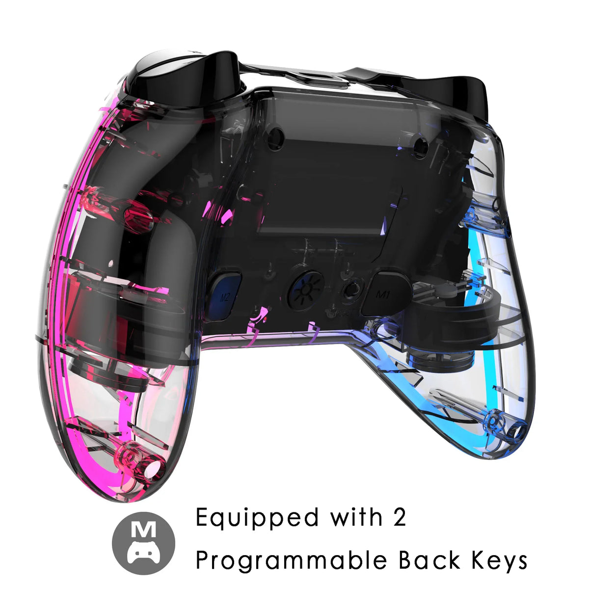 Wireless Game Controllers SW123 by FLIPSTYLEZLLC with two pink and blue transparent shells on Tampa Home & Garden Store