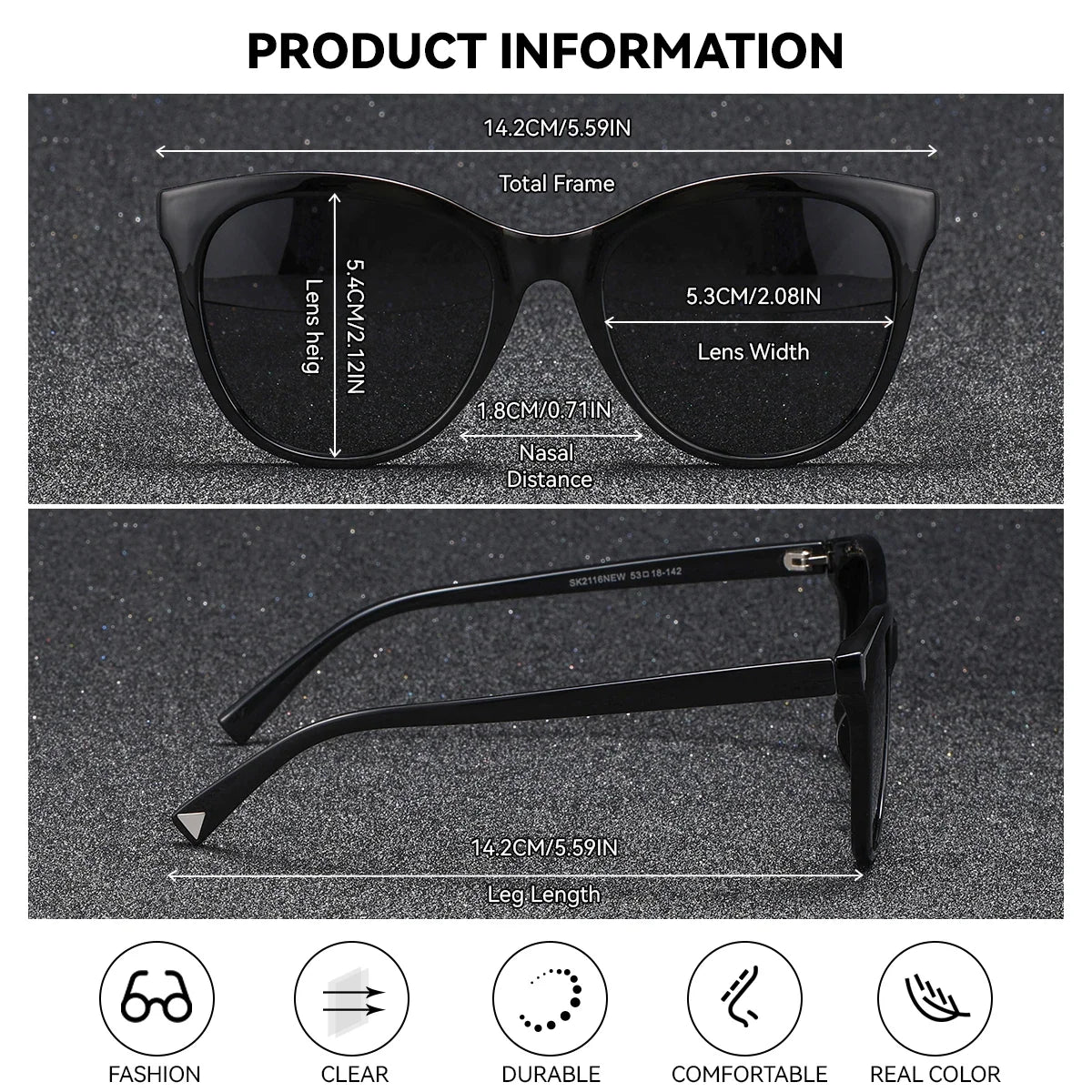 BARCUR women’s cat-eye sunglasses with polarized UV400 gradient lenses in black frame on Tampa Home & Garden Store