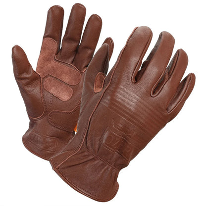 Brown sheep leather motorcycle gloves by BikerZoneZ with knuckle padding and reinforced palms on Tampa Home & Garden Store