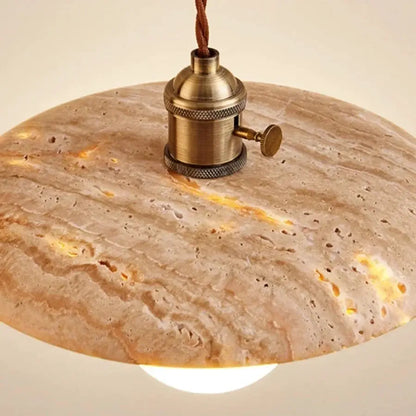 DecorBites LED Pendant Lamp aluminum modern hanging light fixture with stone shade on Tampa Home & Garden Store