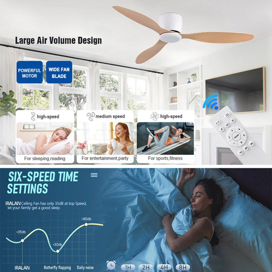 42/52 Inch Ceiling Fan 6-Speed DC Motor Remote Control - Tampa Home & Garden Store