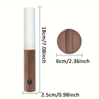 WoodAura | Rechargeable Motion Sensor Wall Sconce with Magnetic Decor