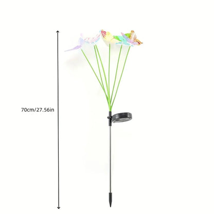 Perfecsy 6-head LED solar fiber-optic butterfly lights stake for outdoor garden decor 70cm on Tampa Home & Garden Store