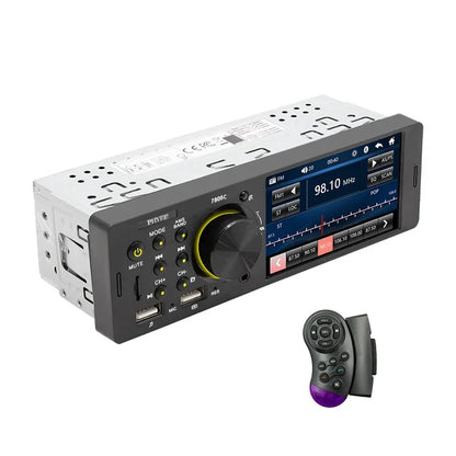 7-inch touch screen car stereo MP5 with Bluetooth & USB, black front with yellow ring on Tampa Home & Garden Store