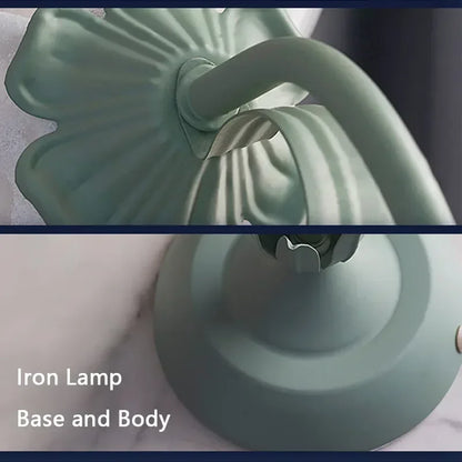 Perfecsy French Romantic Flower Desk Lamp in cream-green iron with sculpted flower petals on Tampa Home & Garden Store