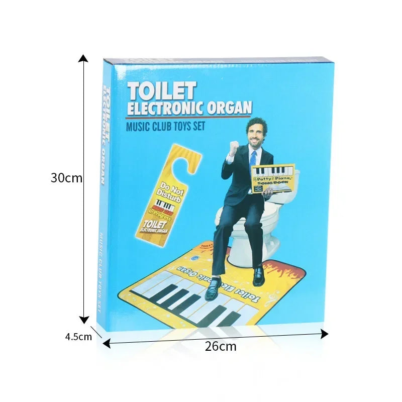 Adult electronic piano toilet rug FLIPSTYLEZLLC with a man on the toilet and keyboard mat on Tampa Home & Garden Store