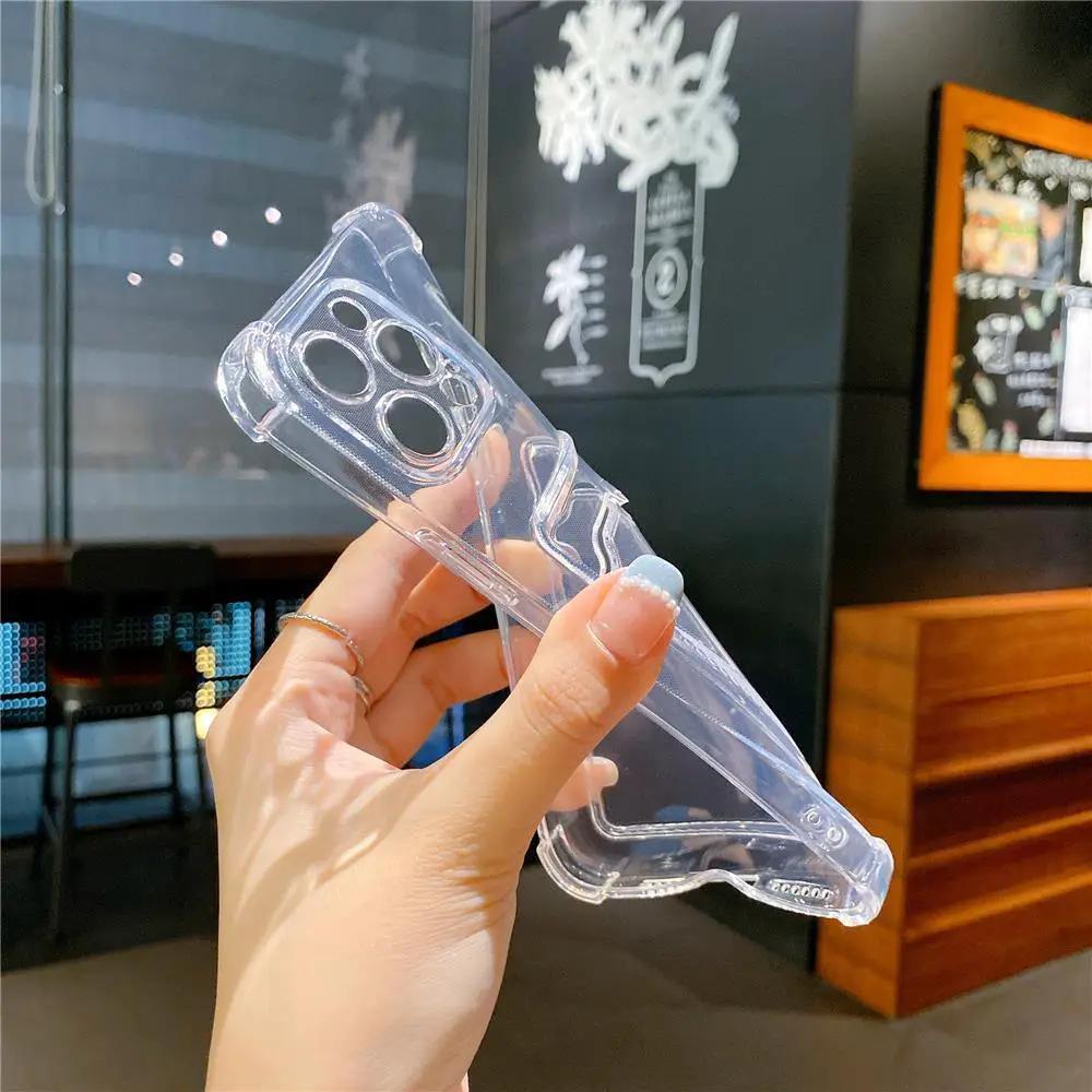 Transparent Card Slot Case For Iphone With Holder