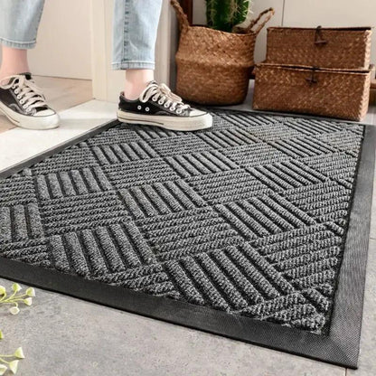 DecorBites large rubber indoor outdoor doormat gray with black border home & garden on Tampa Home & Garden Store