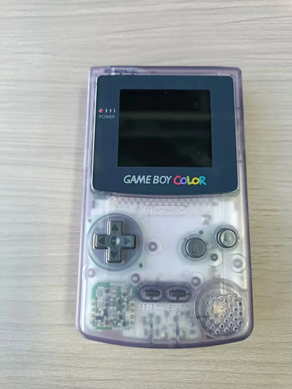 Original Game Boy Color handheld in translucent purple shell with IPS backlit screen on Tampa Home & Garden Store