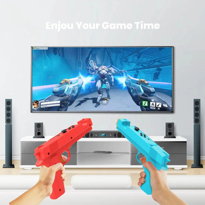 Nintendo Switch shooter gun controllers set in red and blue for NS Switch OLED, left and right handles on Tampa Home & Garden Store