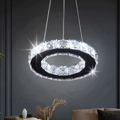Modern LED Crystal Pendant Light Single Hanging Lamp for Bedroom Home Decor