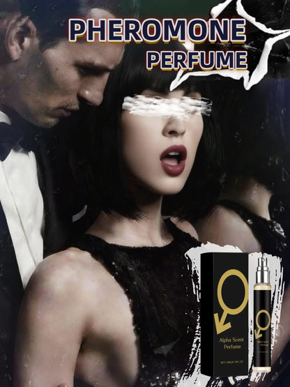 Pheromone perfume bottle with black and gold packaging, Alpha Scent by Silcy Skin on Tampa Home & Garden Store
