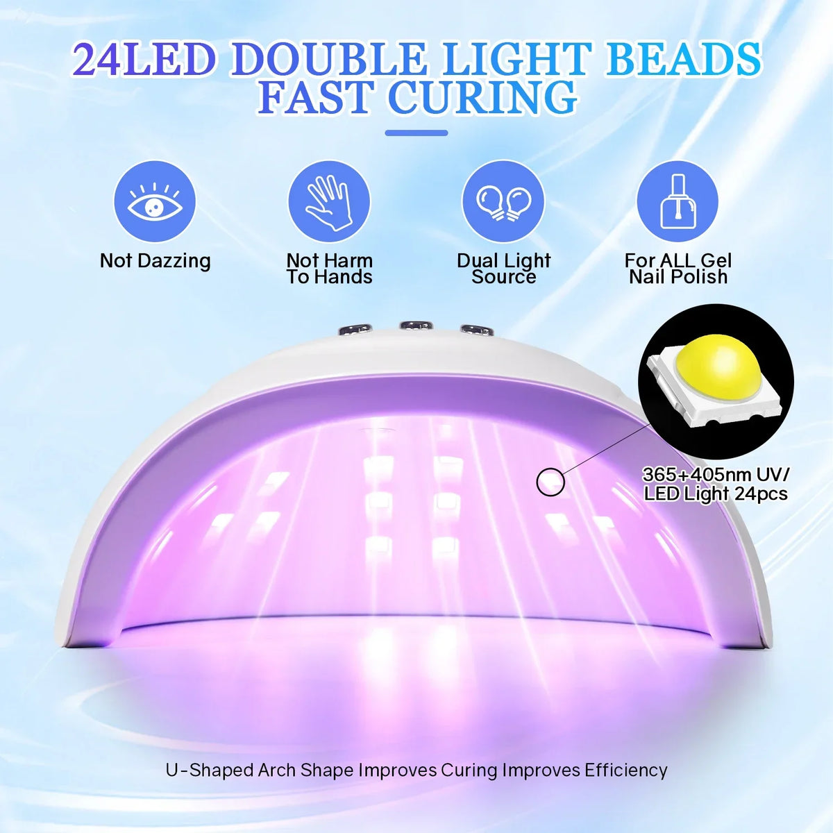 Silcy Skin 72W UV LED Nail Lamp with 24 LEDs and infrared sensor, purple interior on Tampa Home & Garden Store