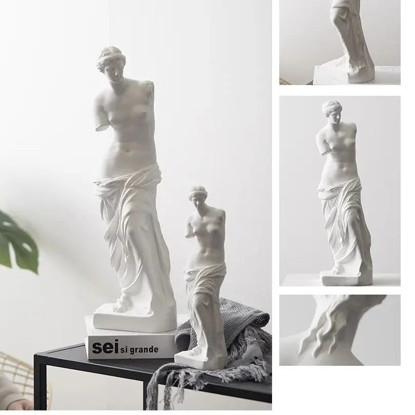 Venus de Milo resin statues in two sizes, white decorative goddess figurines for decor on table on Tampa Home & Garden Store