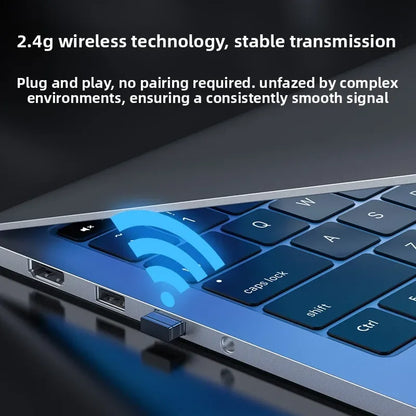 Wireless keyboard with USB 2.4G, compact for desktop and laptop use, dark blue keys on Tampa Home & Garden Store