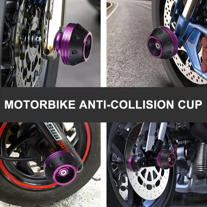 4pcs BikerZoneZ motorcycle front fork slider cups in purple anodized aluminum crash protectors on Tampa Home & Garden Store