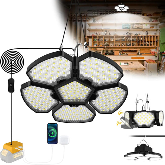 Battery Operated LED Work Light 20V Outdoor Camping Garage Emergency Floodlight - Tampa Home & Garden Store