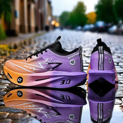 Training shoes EstaliosFit with breathable purple-orange mesh and black laces on Tampa Home & Garden Store