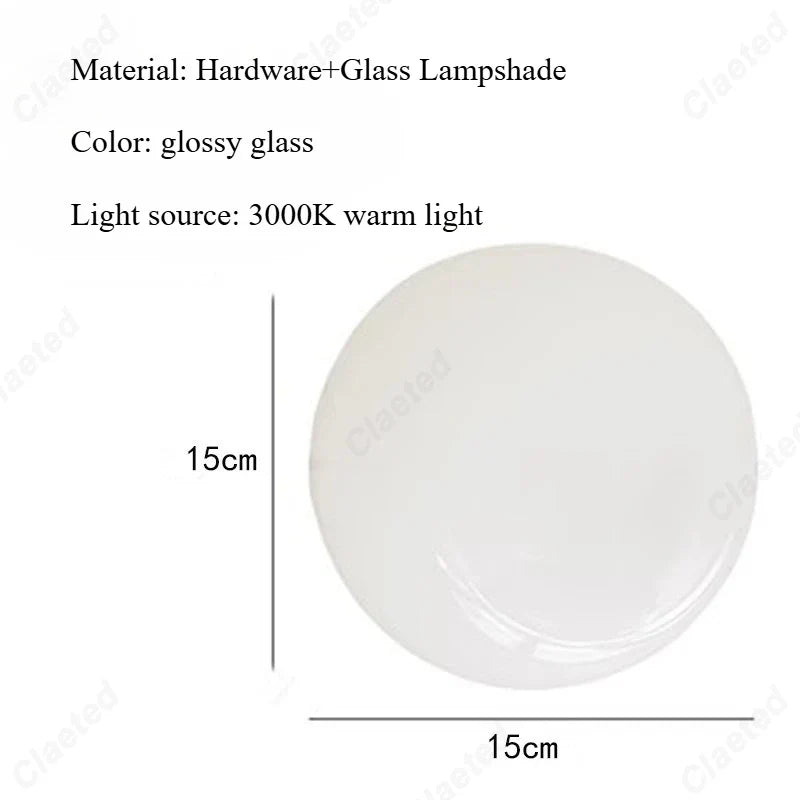 Perfecsy LED wall lamp with cream glossy glass wind ball, 15 cm diameter, warm 3000K on Tampa Home & Garden Store