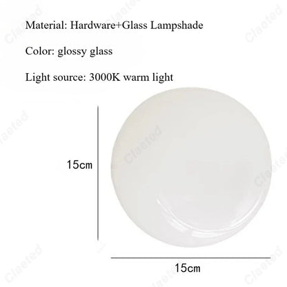 Perfecsy LED wall lamp with cream glossy glass wind ball, 15 cm diameter, warm 3000K on Tampa Home & Garden Store