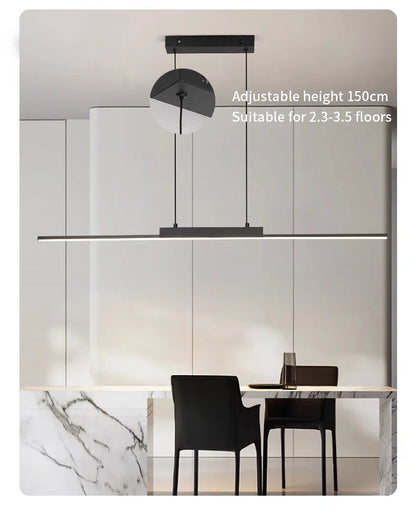 Modern Long Pendant Light – Minimalist Dining Room Chandelier for Kitchen & Living