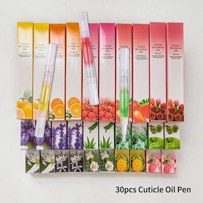 Silcy Skin 30pc Cuticle Oil Pen Nail Care Set with assorted fruit and floral packaging on Tampa Home & Garden Store