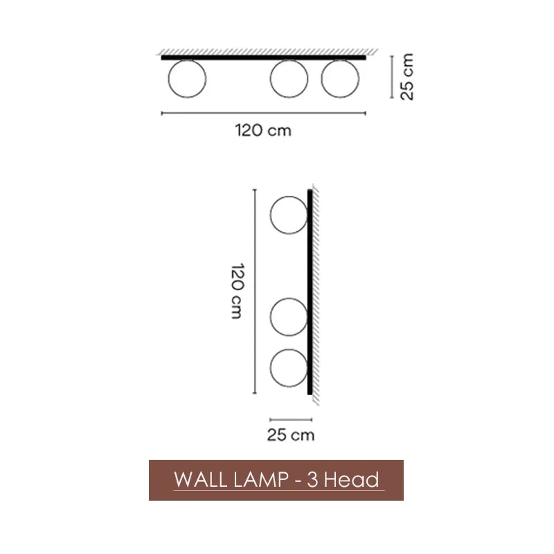 DecorBites 3-head LED Art Deco Plant Wall Light, Nordic style wall mount bulbs on Tampa Home & Garden Store