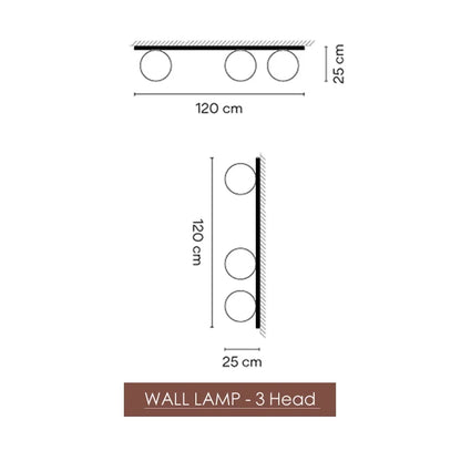 DecorBites 3-head LED Art Deco Plant Wall Light, Nordic style wall mount bulbs on Tampa Home & Garden Store