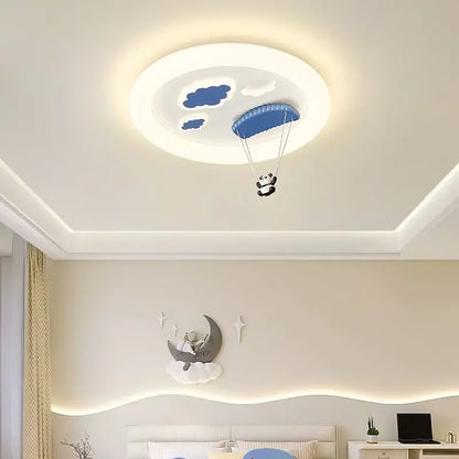 DecorBites Kids Room LED Ceiling Chandelier blue clouds panda parachute on Tampa Home & Garden Store