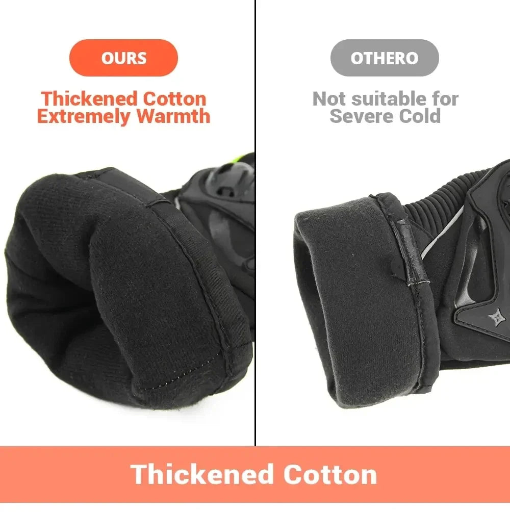 BikerZoneZ Motorcycle Gloves warm winter waterproof windproof anti-slip thickened cotton pair on Tampa Home & Garden Store