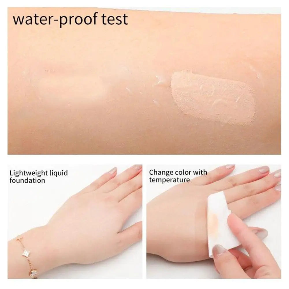 Tinted moisturizer 30ml swatch on skin; lightweight sheer foundation with color change test on Tampa Home & Garden Store