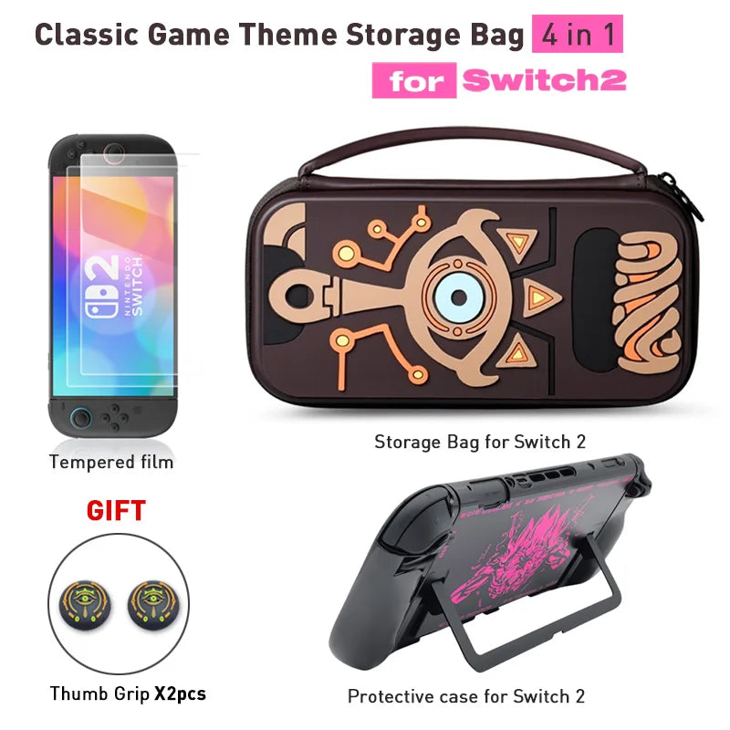 FLIPSTYLEZLLC Switch 2 storage bag with hard case 4-in-1 design includes 2 thumb grips on Tampa Home & Garden Store